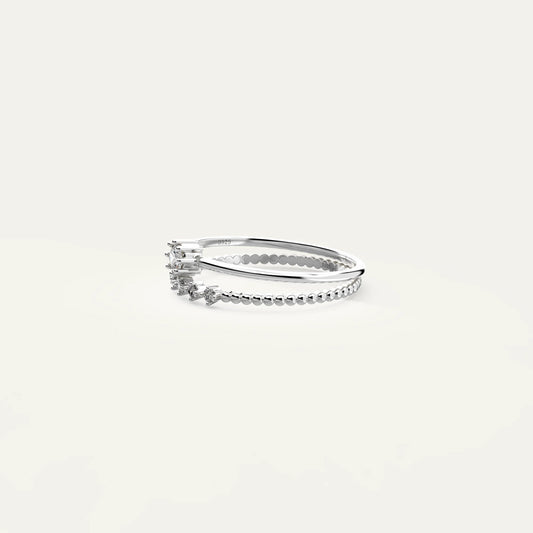 Goldmacher Ara 925 Silver Stackable Rings – 0.1ct Moissanite Stones for Versatile Gifting, Anniversaries, or Personal Treats.