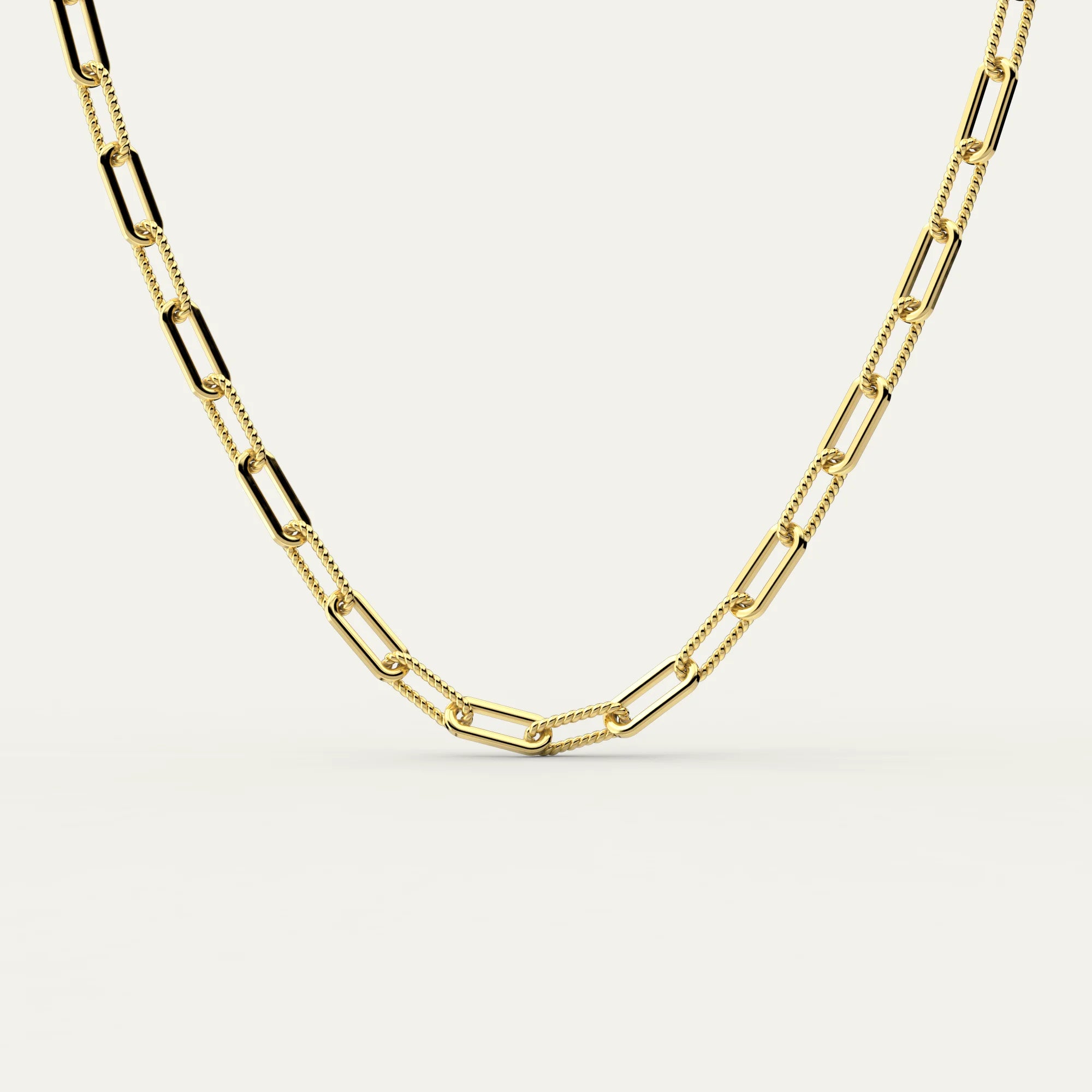 Goldmacher Bold Chain Necklace – 18K Gold Plated 925 Silver with Elongated Paperclip Links