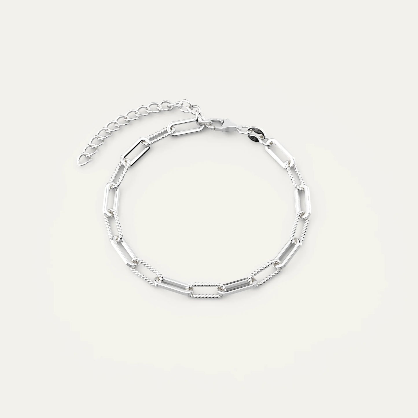 Bold Chain Bracelet by Goldmacher – Rhodium Plated Silver with S925 Engraving and Secure Lobster Clasp