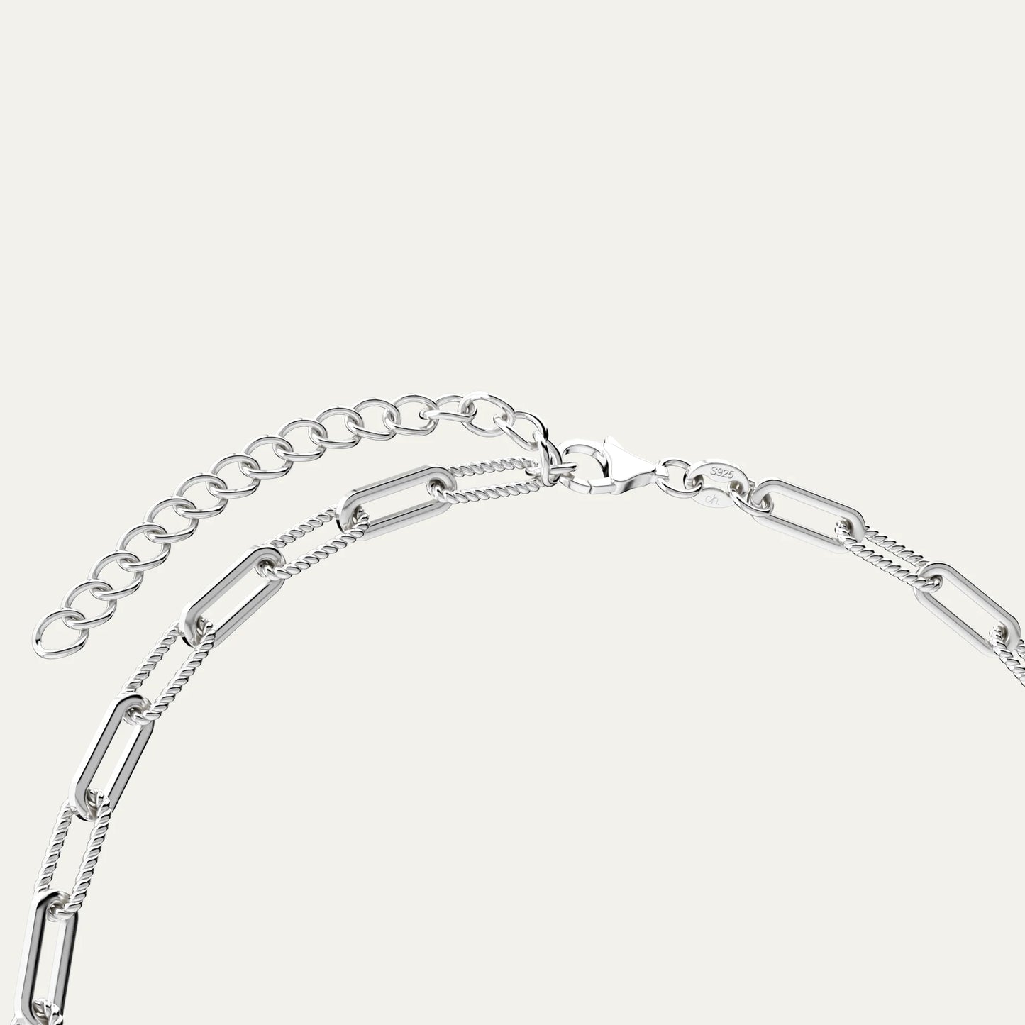 Rhodium Plated Silver Bold Chain Necklace – Sleek Paperclip Link Design for Modern Jewelry Styling