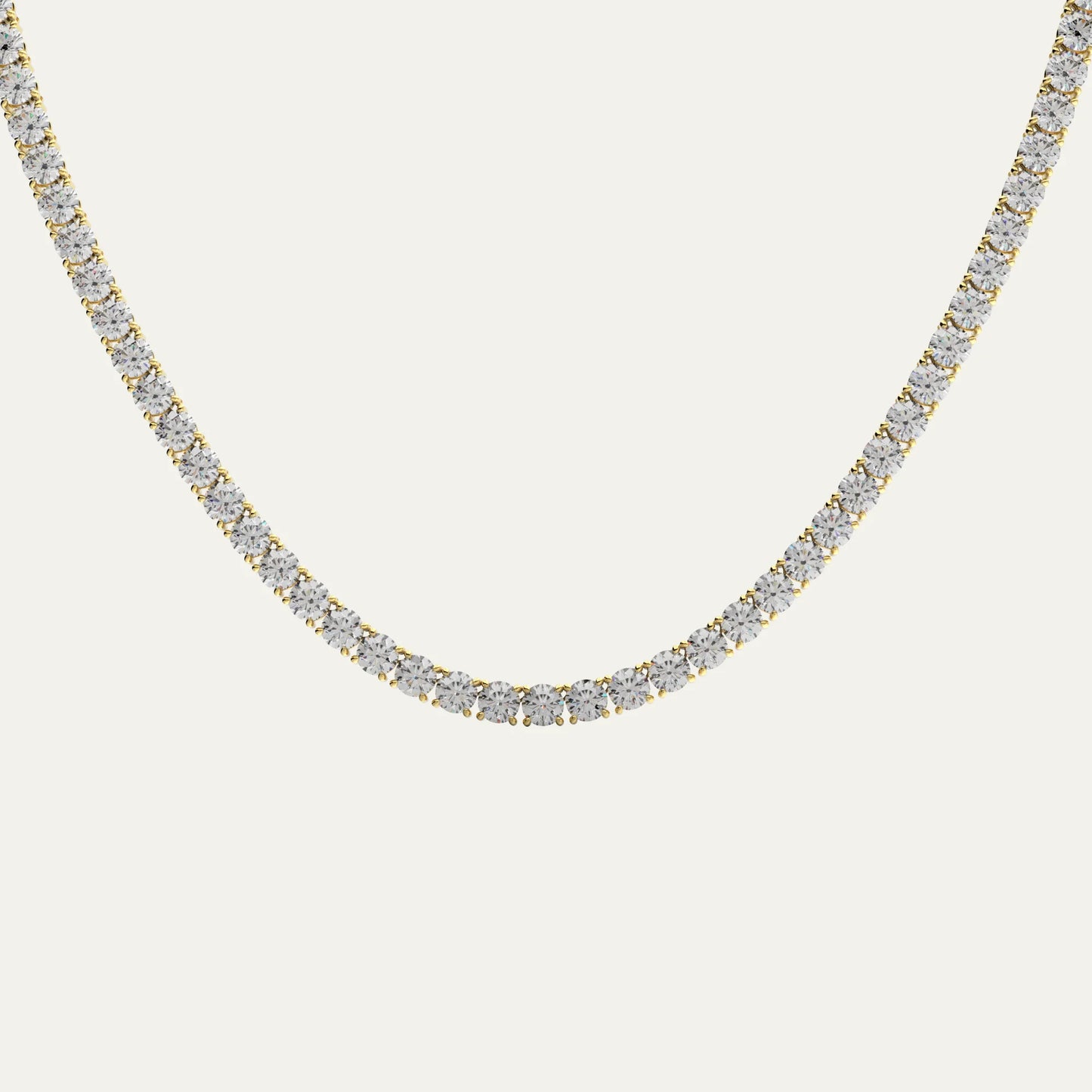 Goldmacher Canes 4mm tennis chain in gold 18k with round moissanite stones