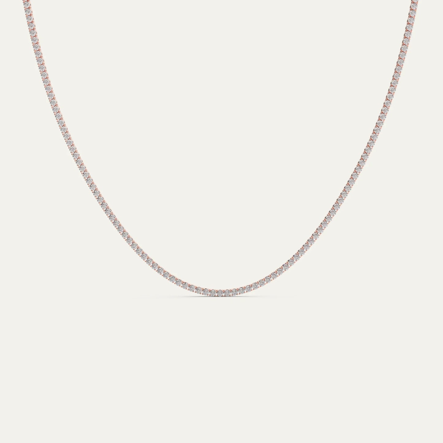 Goldmacher Canes 2mm tennis chain in rose gold with round moissanite stones