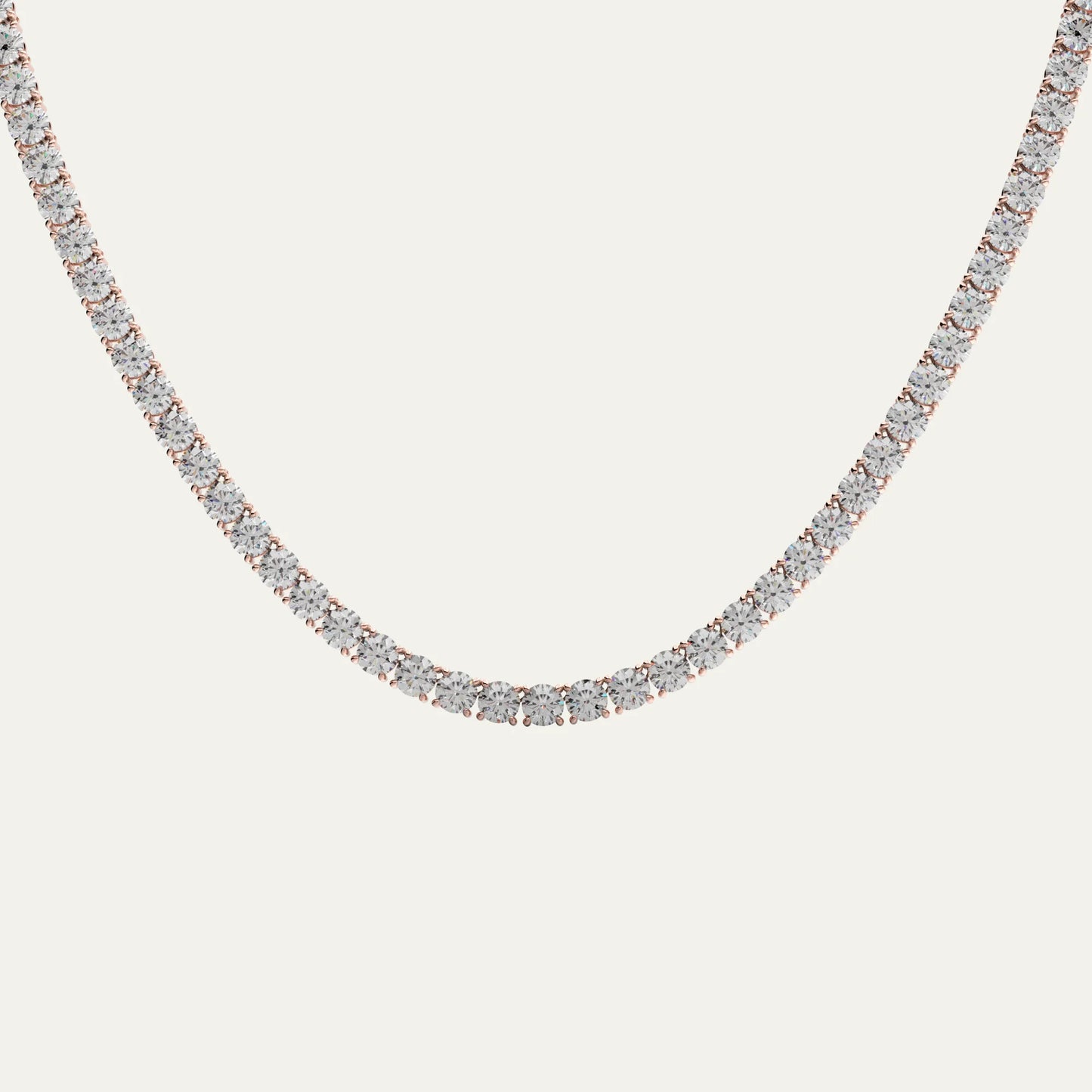 Goldmacher Canes 4mm tennis chain in rose gold with round moissanite stones