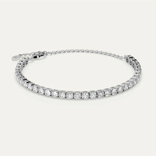 goldmacher celeste sterling silver 4.4ctw round moissanite tennis bracelet 44pcs