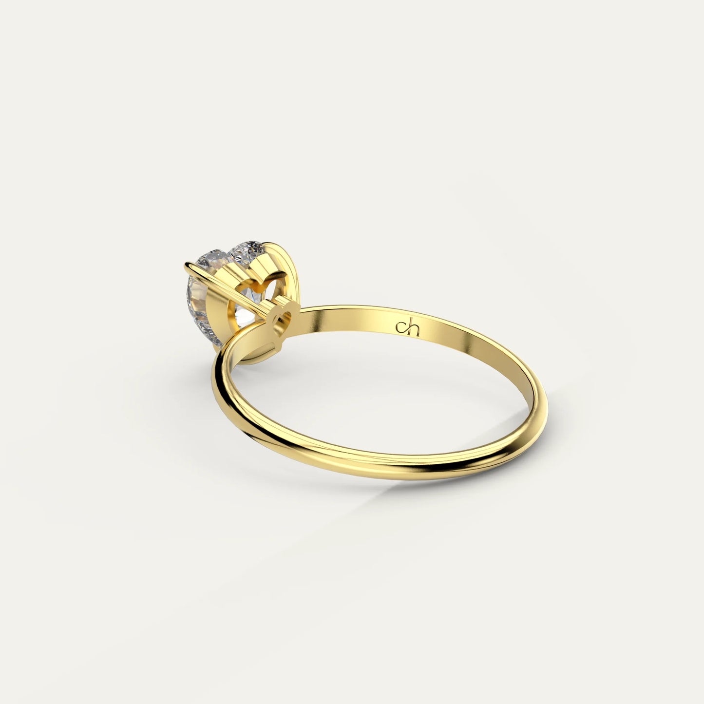 Goldmacher Elora 18k Gold 1 Carat Heart Moissanite Ring – Timeless Elegance for Anniversaries or Symbolic Love Gifts.