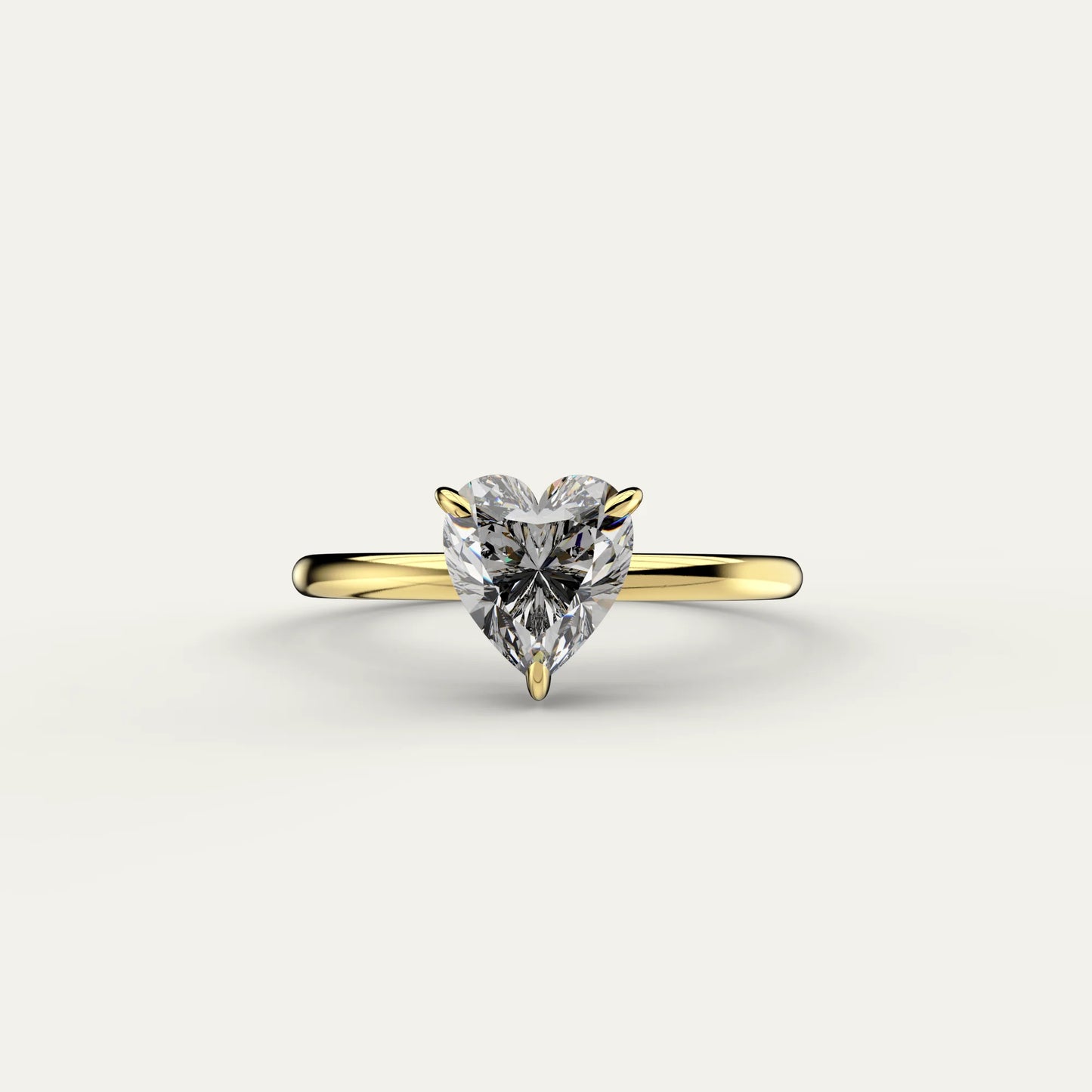 Goldmacher Elora 18k Gold Heart-Shaped 1ct Moissanite Solitaire Ring – Elegant and Timeless Design