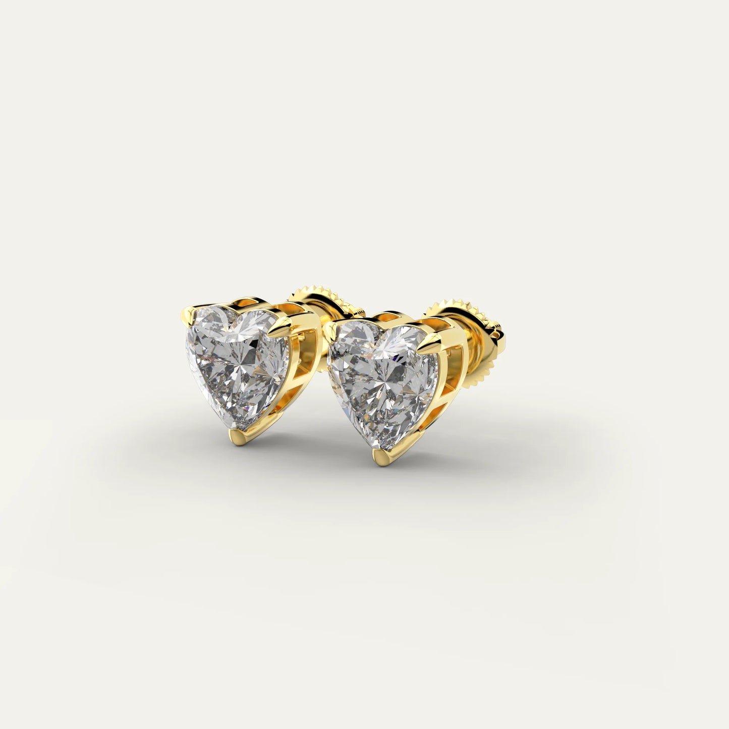 Goldmacher Elora 18k Gold-Plated Heart Moissanite Studs – Romantic Sparkle for Valentine’s, Anniversaries, or Symbolic Gifting.