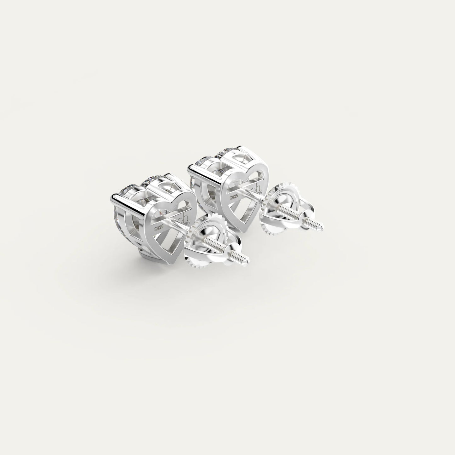 Goldmacher Elora 925 Silver Heart Moissanite Studs – Affordable, Lightweight Design for Everyday Minimalist Style or Bridal Accents.