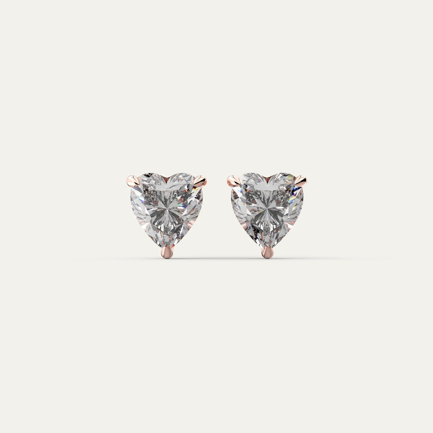 Goldmacher Elora rose gold-plated heart moissanite stud earrings