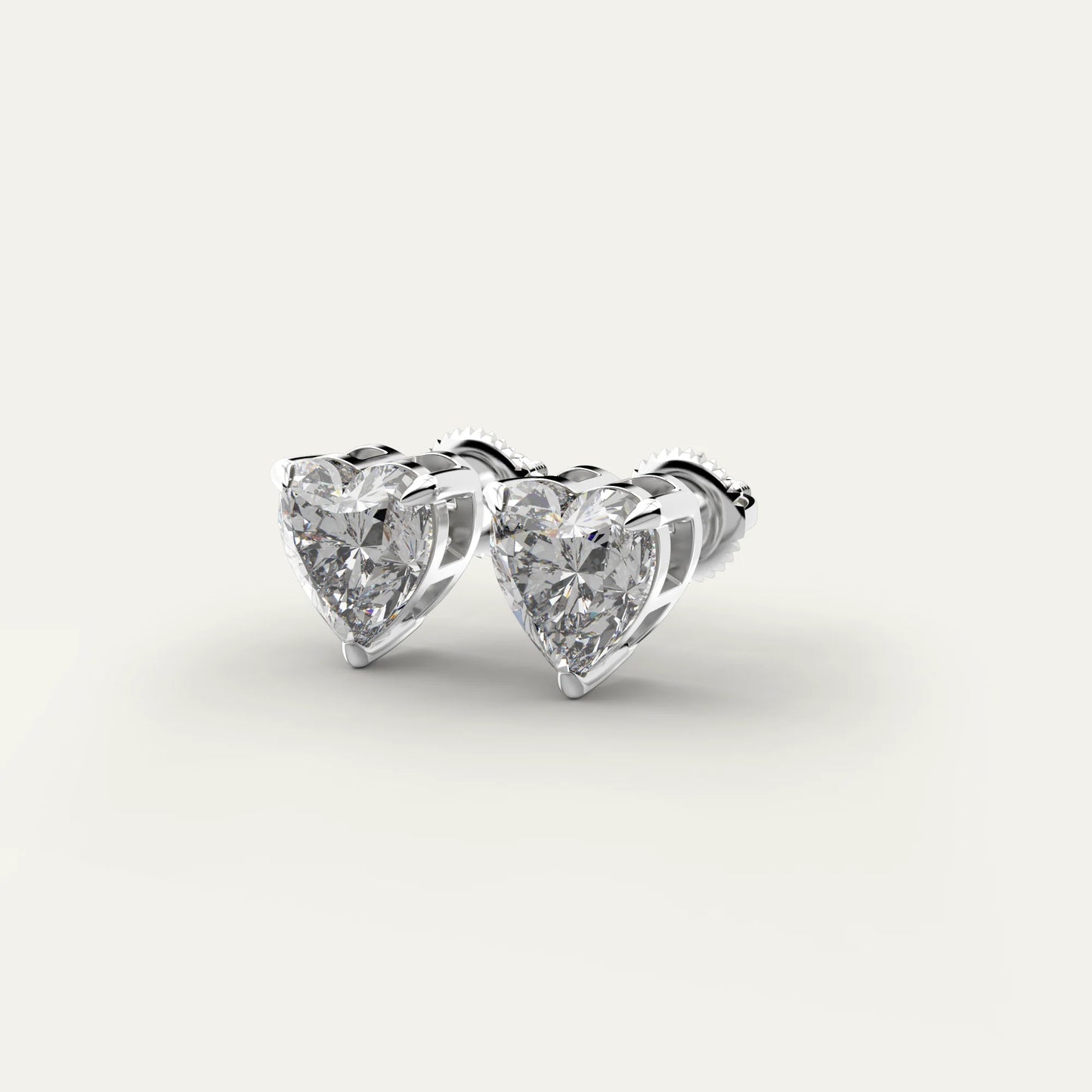 Goldmacher Elora Sterling Silver Heart Moissanite Stud Earrings – Hypoallergenic Sparkle for Sensitive Skin, Anniversaries, or Symbolic Gifts.