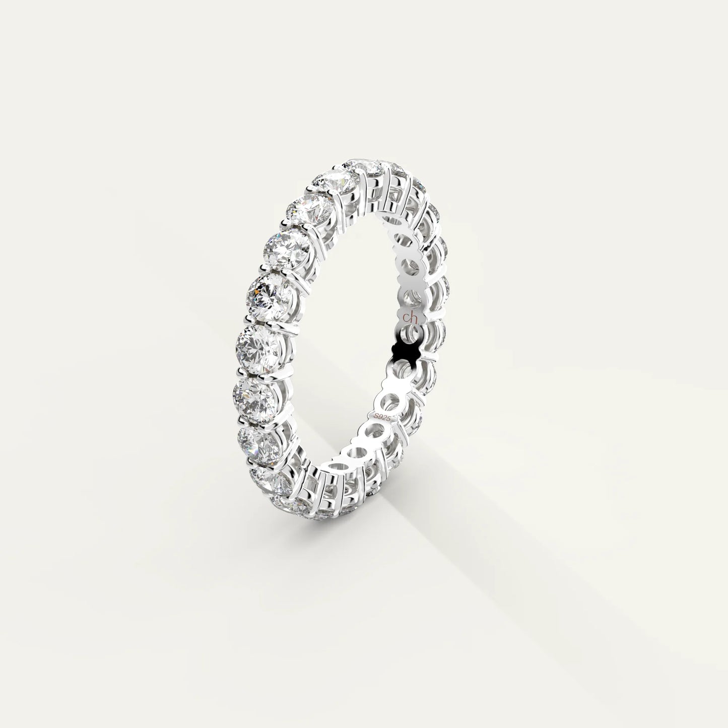 925 Sterling Silver Moissanite Eternity Band with 2.2ct Round Stones – Goldmacher Stardust Collection