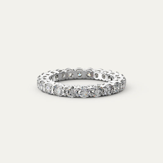 Goldmacher Ethereal Stardust Sterling Silver Eternity Band – Hypoallergenic 2.2ct Moissanite Stones for Sensitive Skin or Daily Sparkle.