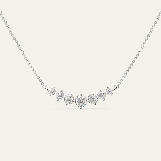 Goldmacher Felis 0.5ct round moissanite curved necklace in 925 silver