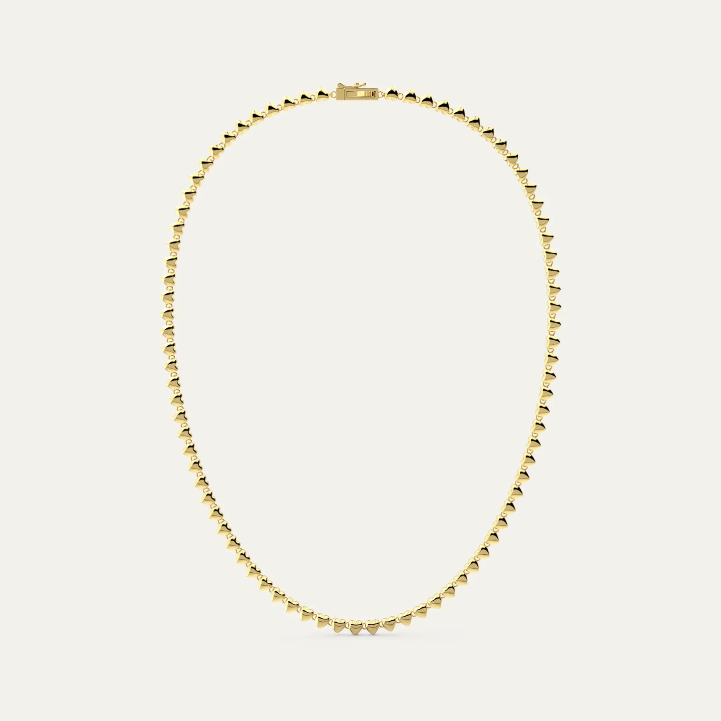 Goldmacher Heart String Necklace – 18K Gold Plated 925 Silver with Polished Heart-Shaped Link Chain