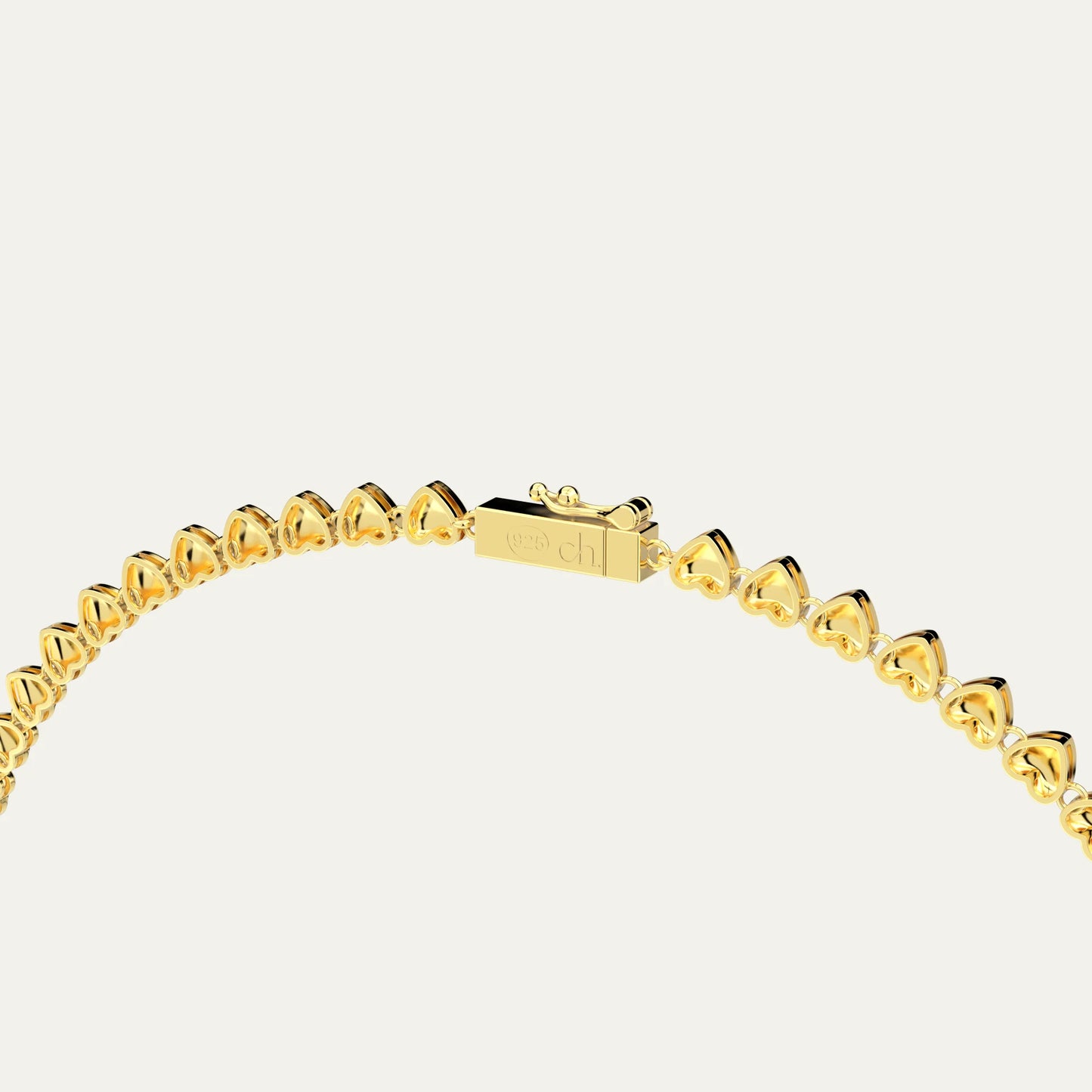 18K Gold Heart String Necklace by Goldmacher – Sculpted Heart Link Chain for Elegant Everyday Styling