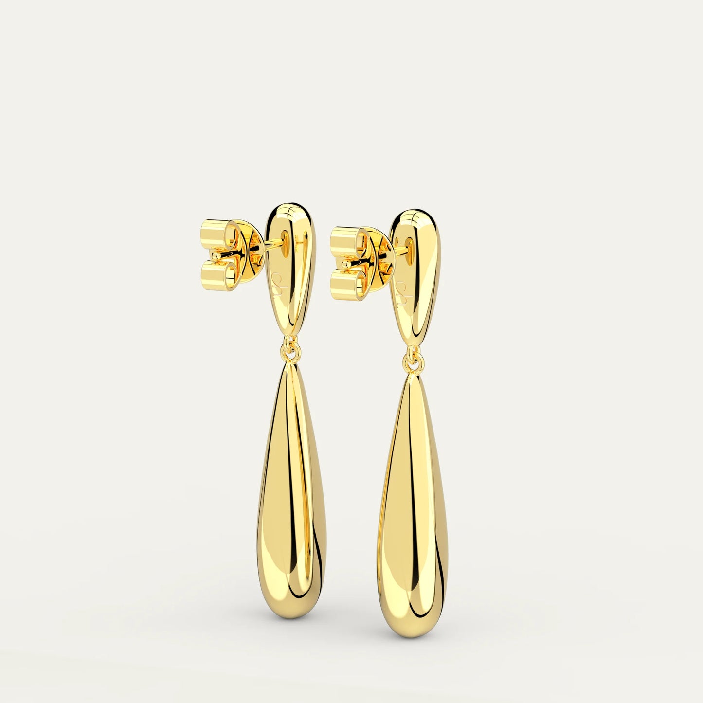 Goldmacher Long Drop Earrings – Elegant Long Form Earrings in 18K Gold for Modern Evening or Everyday Wear