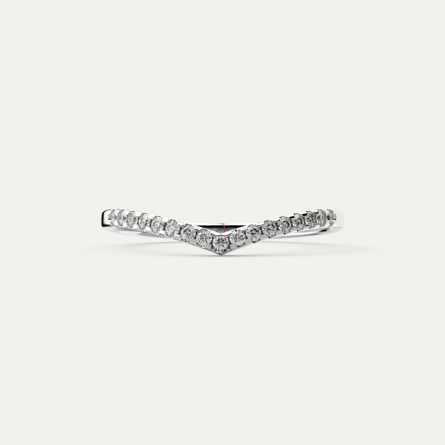 Goldmacher Lynx 925 Silver V-Shaped Ring – Pavé-Set Moissanite Stones for Modern, Geometric Elegance and Affordable Stacking.