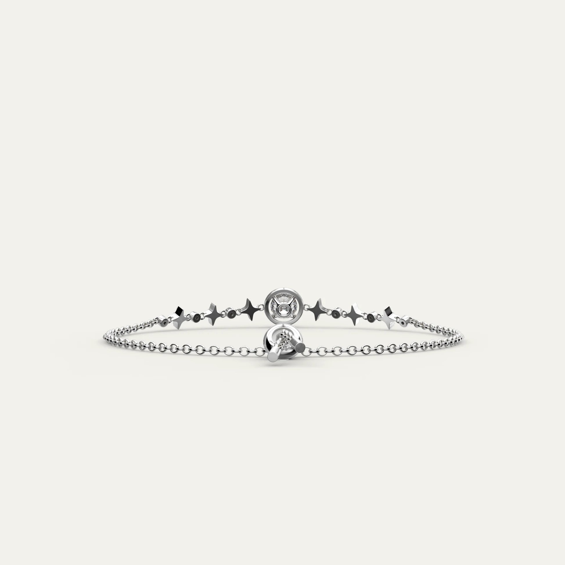 Goldmacher Lyric Sterling Silver Bolo Bracelet – Round Moissanite and Star Accents for Timeless Sparkle and Contemporary Layered Looks.