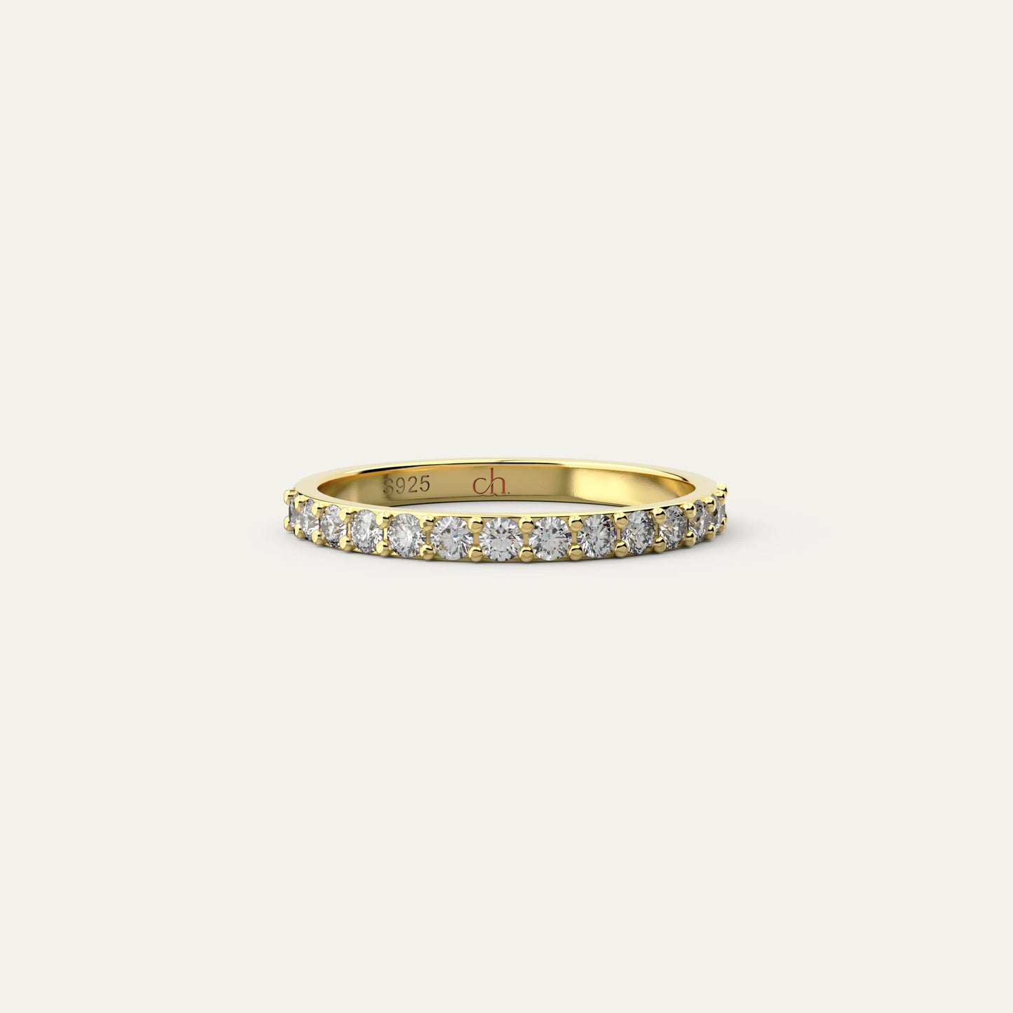 Goldmacher Mensa 18k gold pave moissanite ring