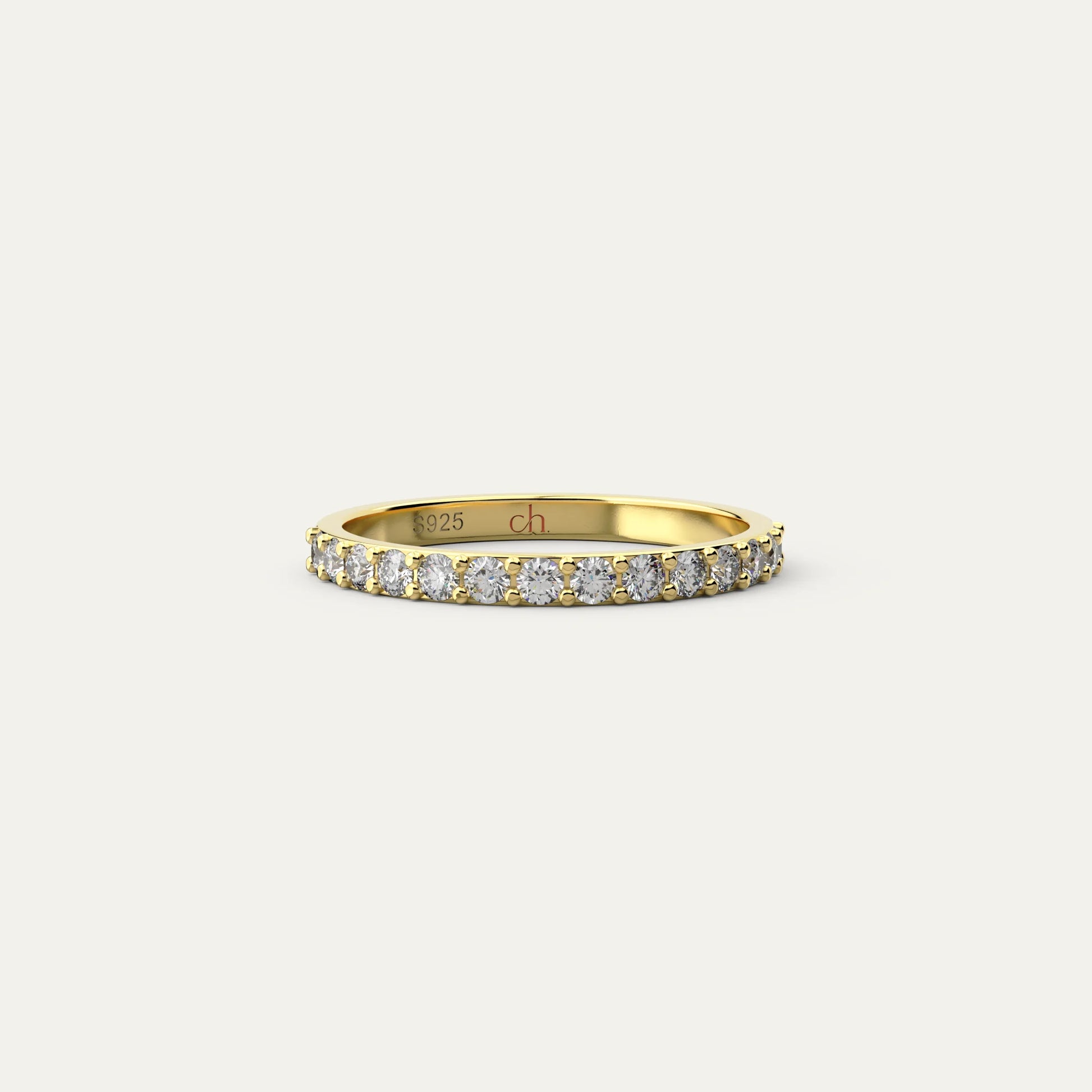 Goldmacher Mensa 18k gold pave moissanite ring