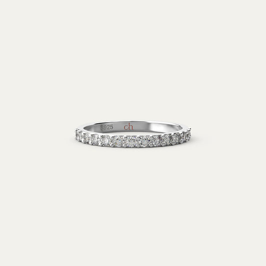 Goldmacher Mensa silver 925 pave moissanite ring