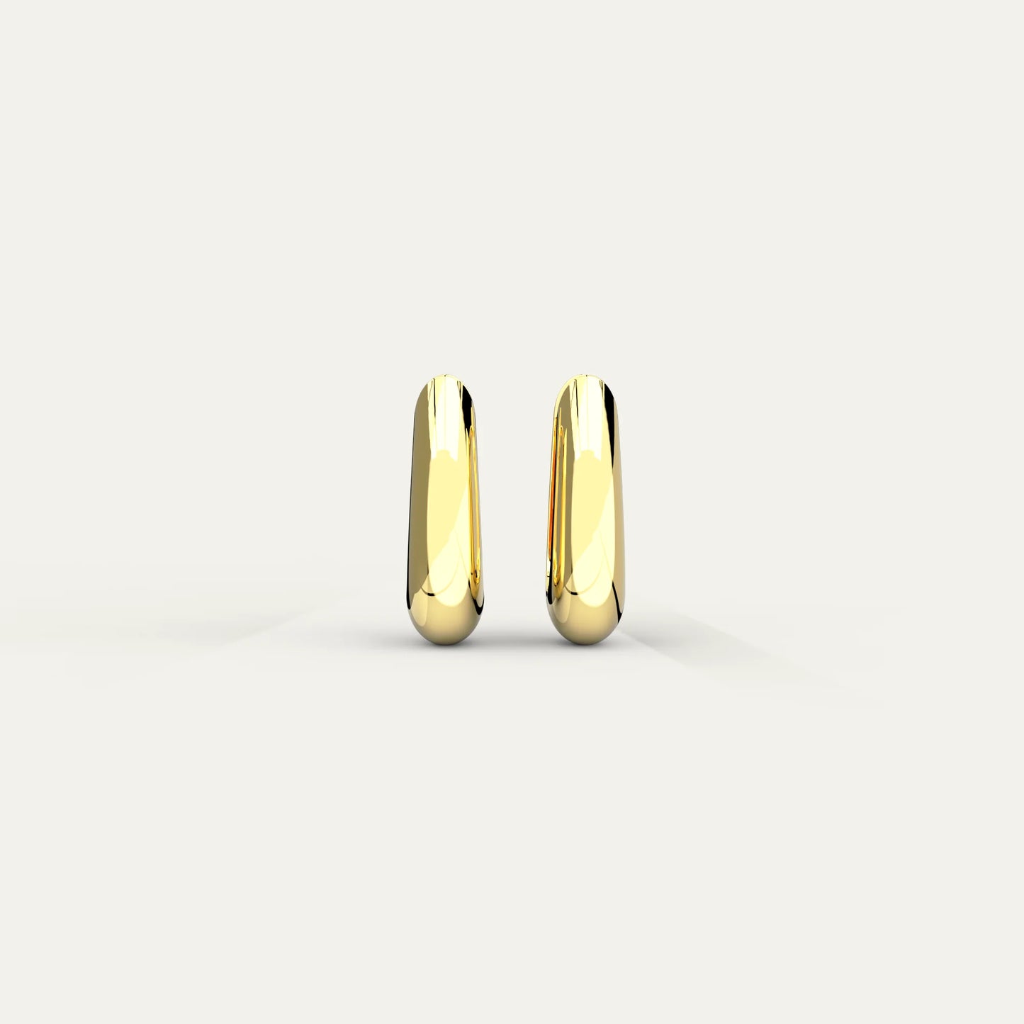 Gold Molten Drop Earrings – Elegant Curved Hoop with Contemporary Sculpted Profile