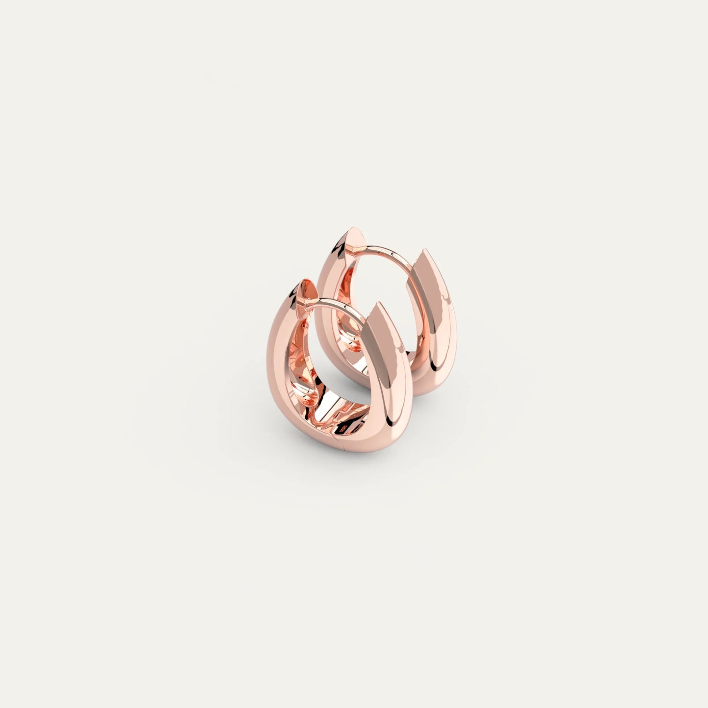 Rose Gold Molten Drop Earrings – Elegant Polished Hoops with Minimal Sculptural Aesthetic