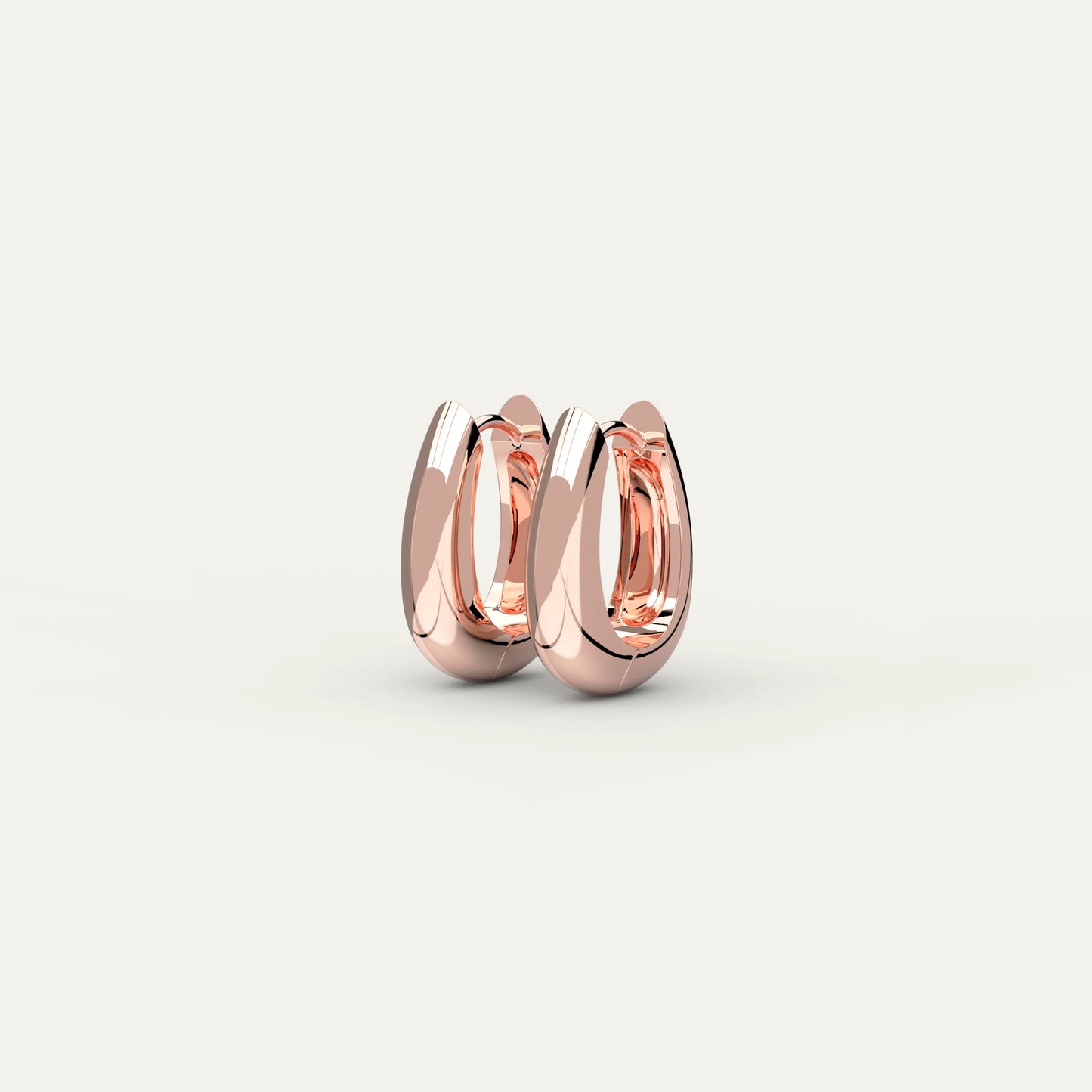 Molten Drop Earrings – Rose Gold Hinge Hoop with Engraved S925 Marking