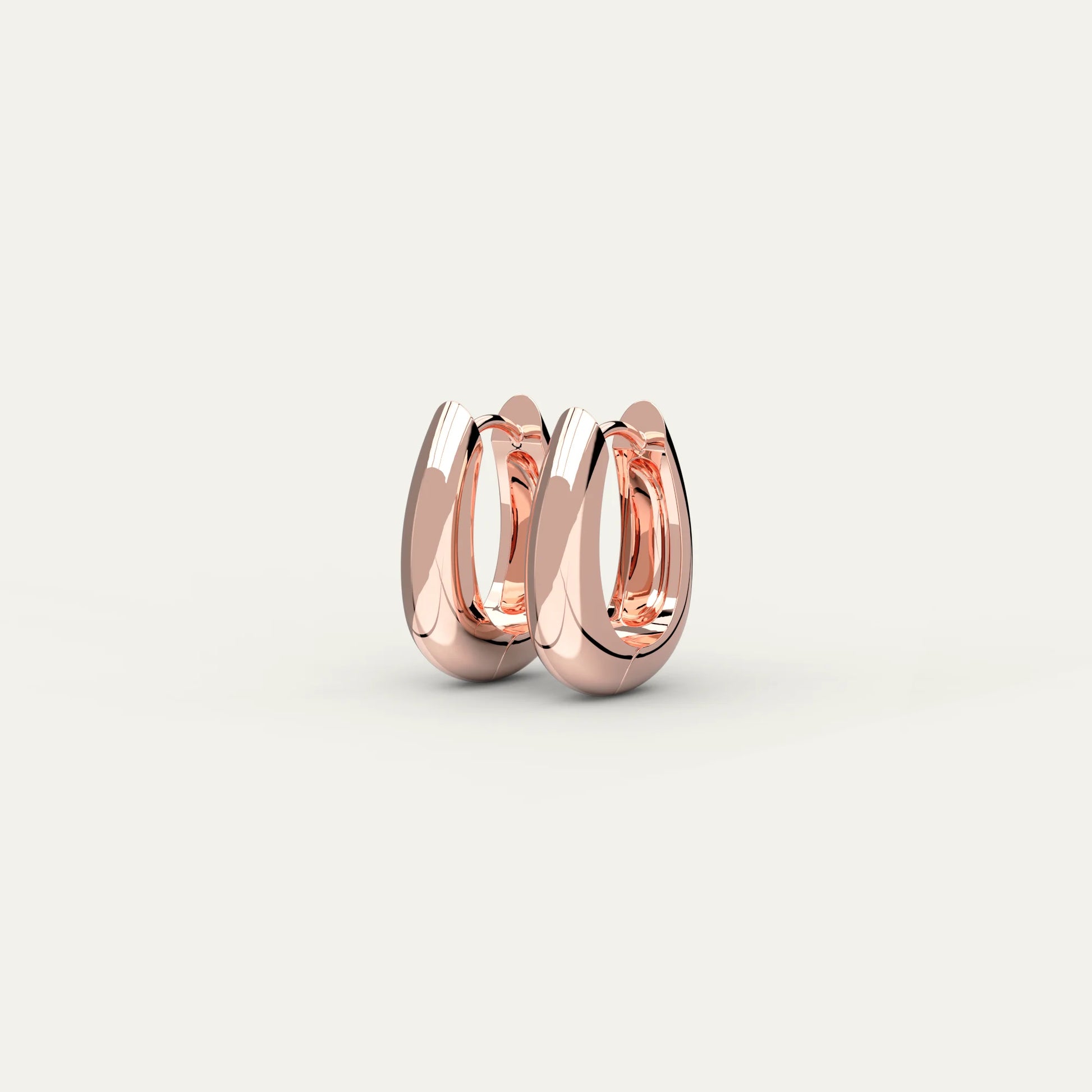 Molten Drop Earrings – Rose Gold Hinge Hoop with Engraved S925 Marking