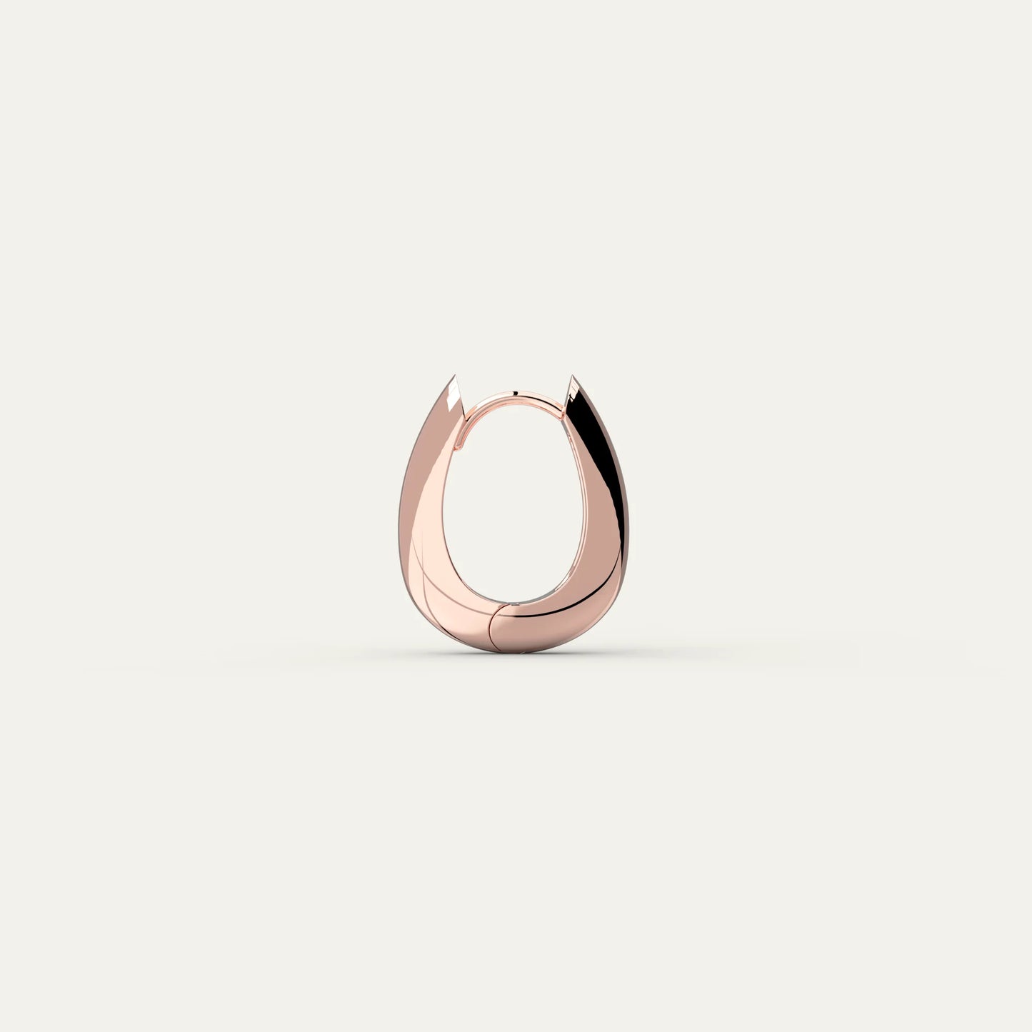 Molten Drop Earrings – Rose Gold Plated 925 Silver with Polished Sculpted Hoop Shape
