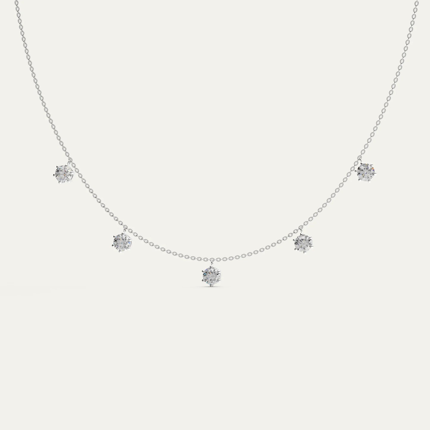Phoebe necklace in 925 silver with five 0.5ct moissanite stones – timeless sparkle by Goldmacher