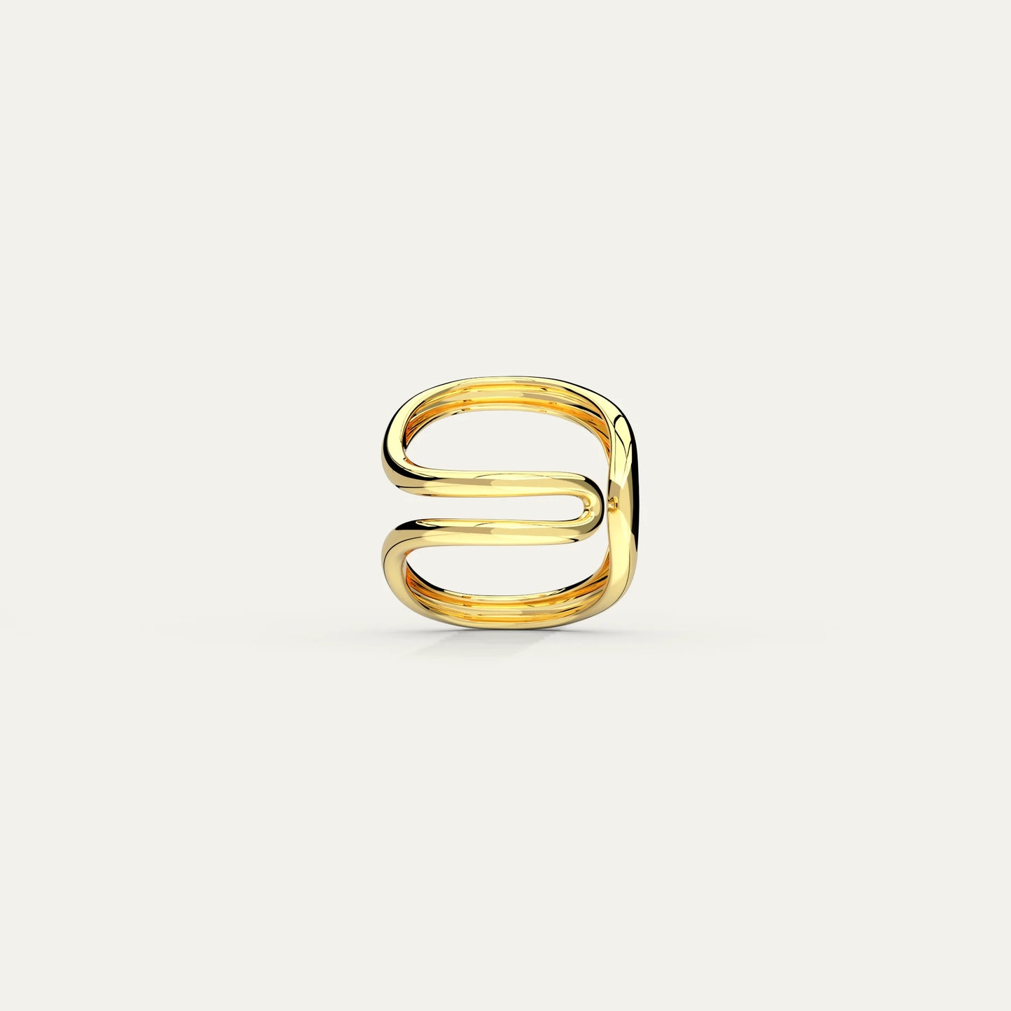 Swirl Ring – Close-Up of 18K Gold Plated Inner Band with S925 Hallmark and Logo