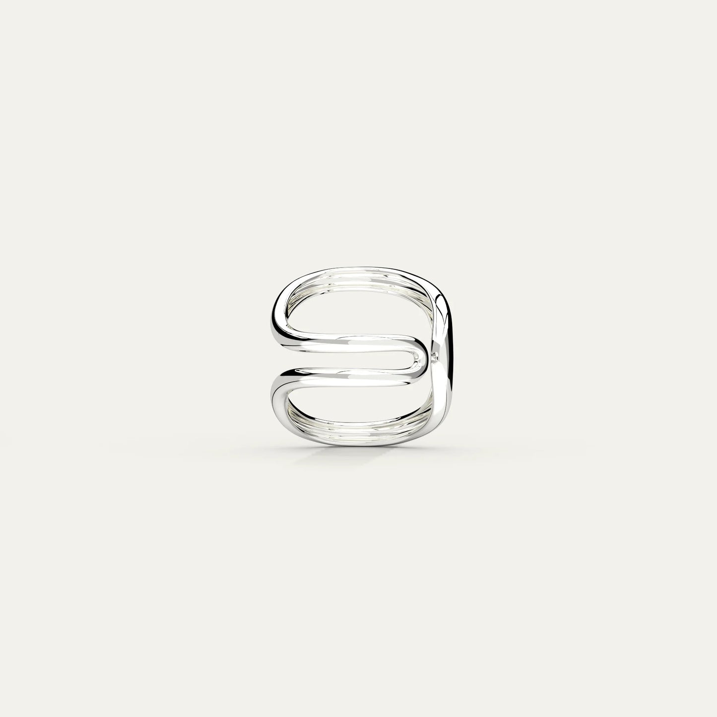 Swirl Ring – Rhodium Silver Detail with S925 and Logo Engraving Inside