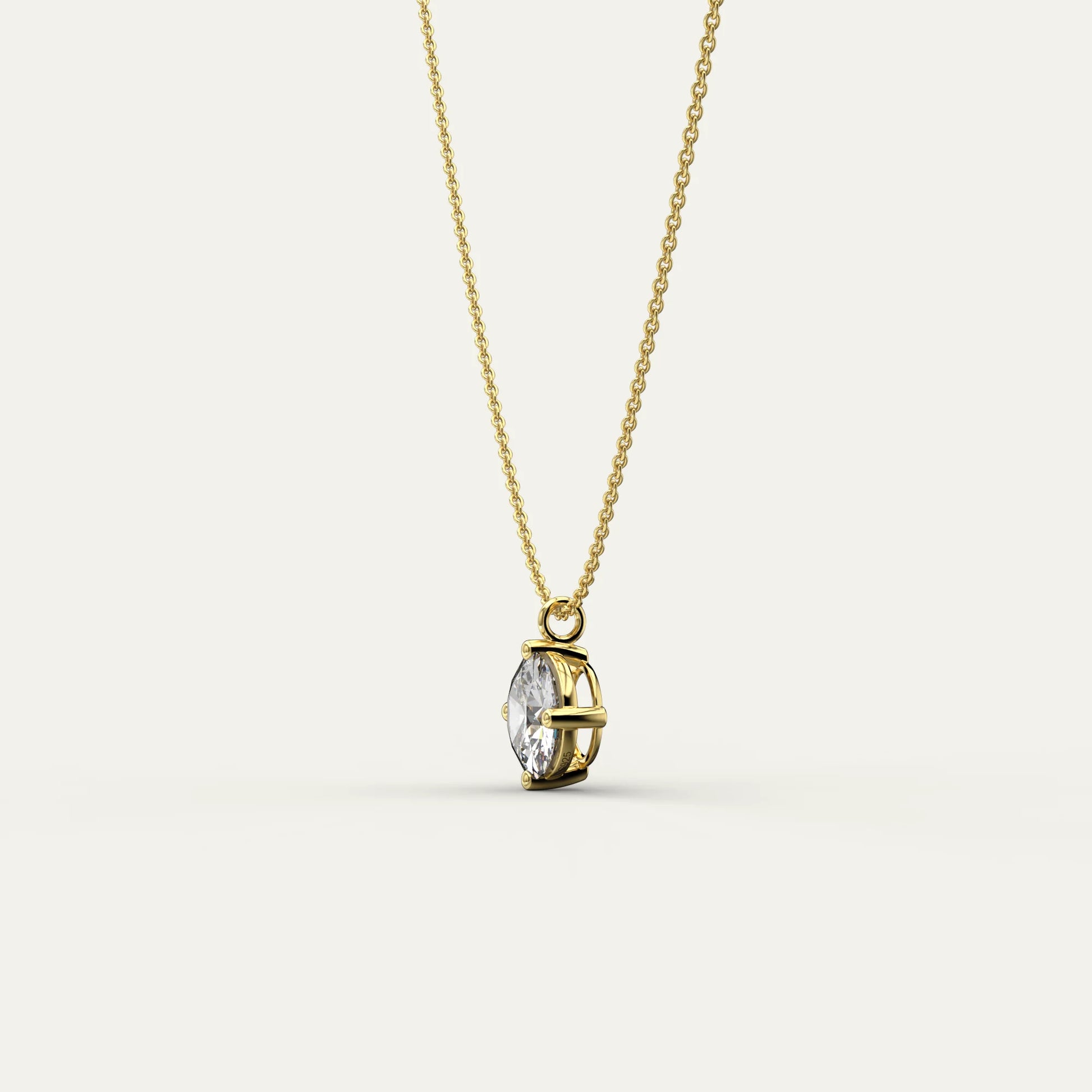 Goldmacher Zenith 18k Gold 3ct Round Moissanite Solitaire Pendant – Ethical Diamond Alternative for Timeless, Sustainable Luxury.