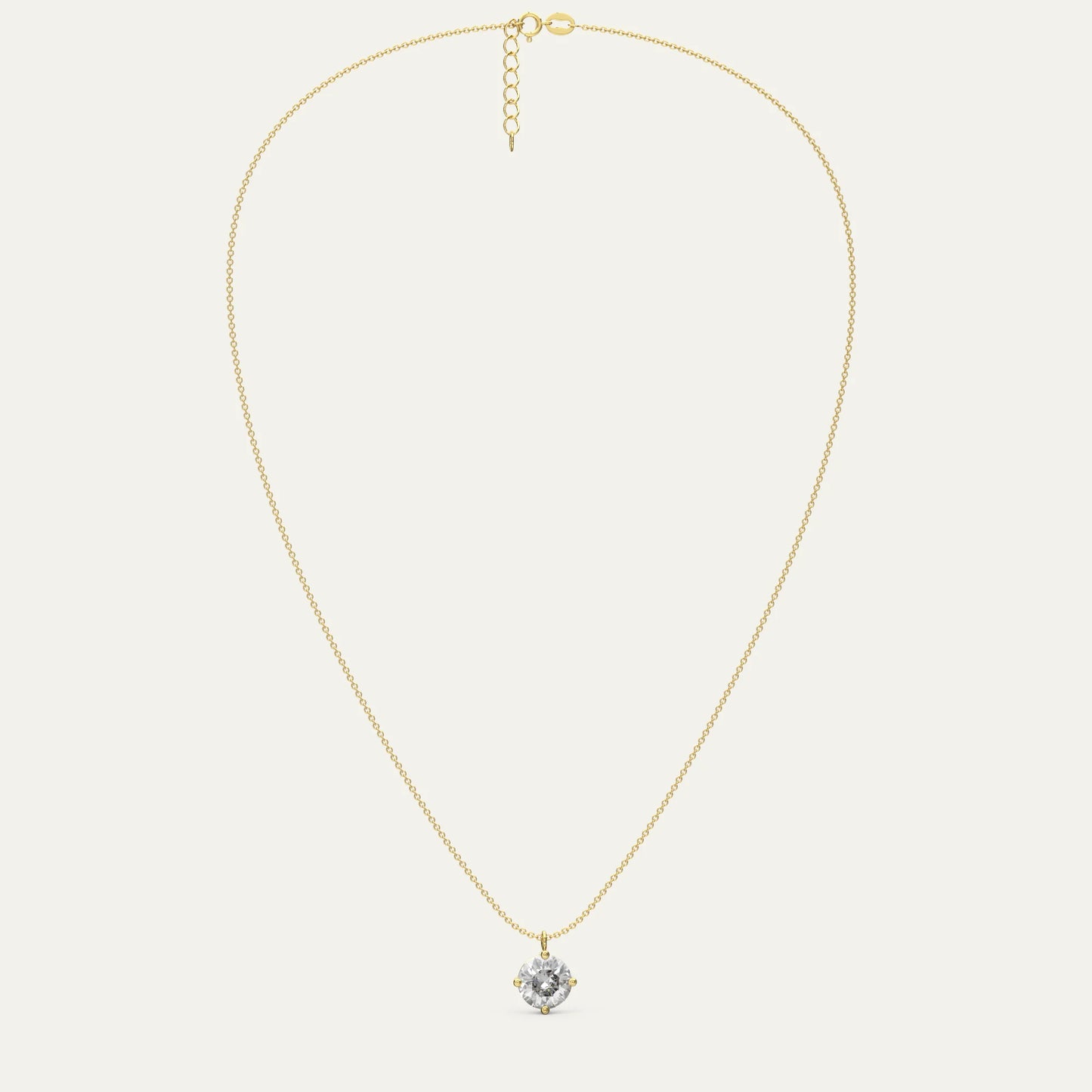 Goldmacher Zenith 18k Gold 3ct Moissanite Pendant Necklace – Lightweight, Hypoallergenic Solitaire for Daily Wear or Minimalist Style.