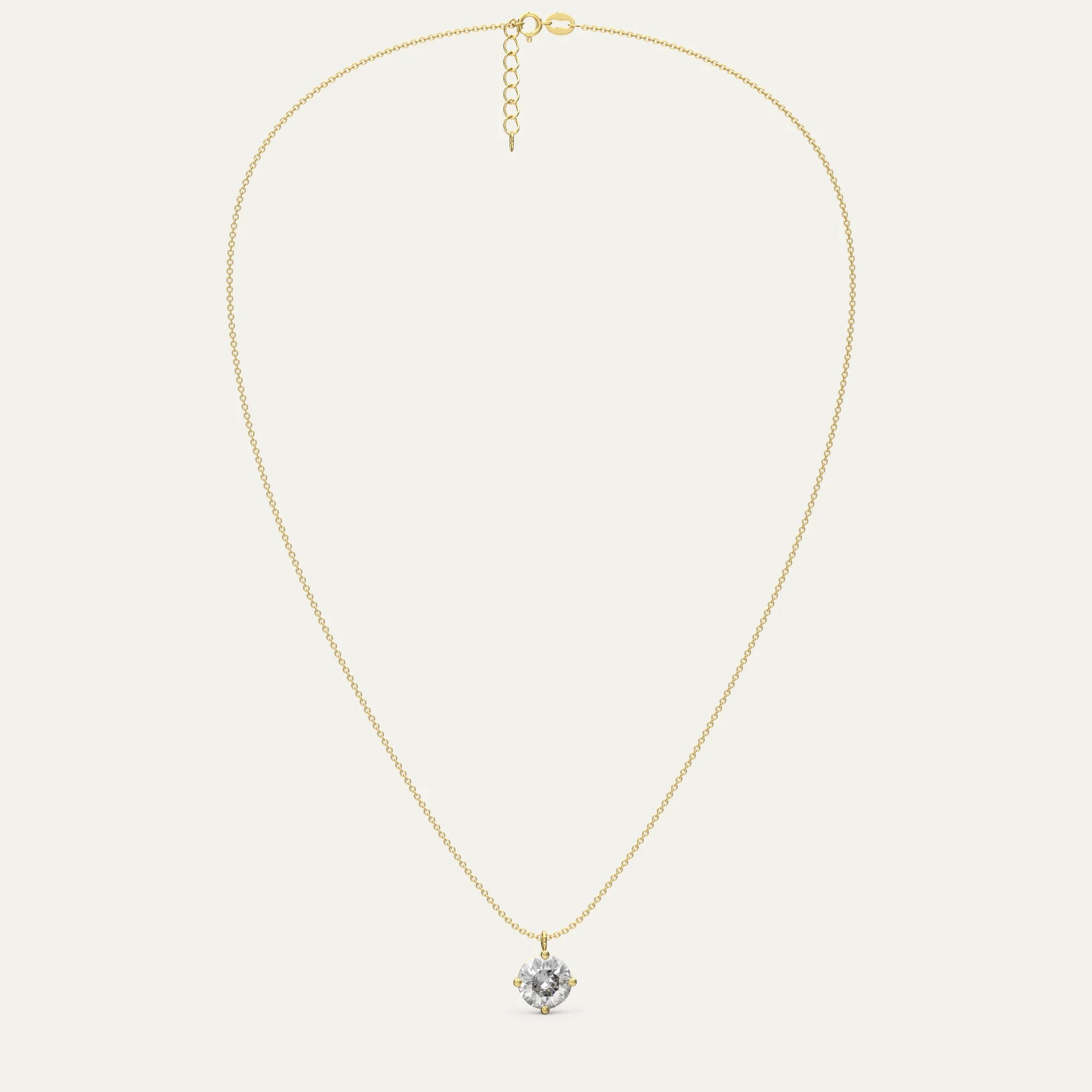 Goldmacher Zenith 18k Gold 3ct Moissanite Pendant Necklace – Lightweight, Hypoallergenic Solitaire for Daily Wear or Minimalist Style.