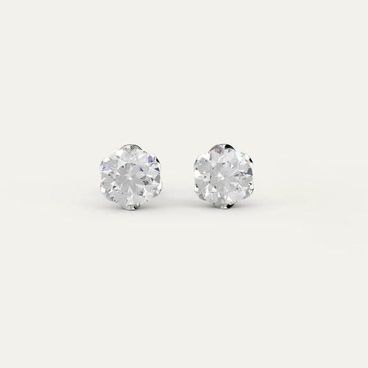 Goldmacher Zenith 1ct 6.5mm Round Moissanite Stud Earrings in 925 Sterling Silver – Affordable Luxury for Everyday Sparkle.