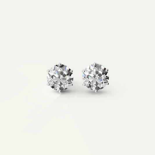 Goldmacher Zenith 2ct 8mm round moissanite stud earrings in silver 925