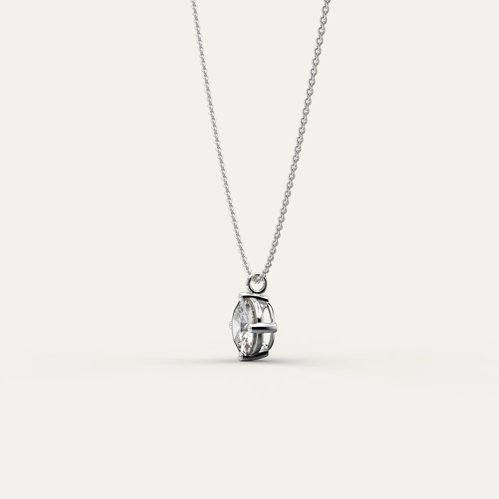 Goldmacher Zenith 925 Silver 3ct Round Moissanite Solitaire Pendant – Affordable Ethical Sparkle for Everyday Elegance or Minimalist Style.
