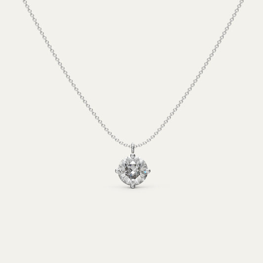 Goldmacher Zenith 3ct round moissanite solitaire pendant necklace in 925 silver