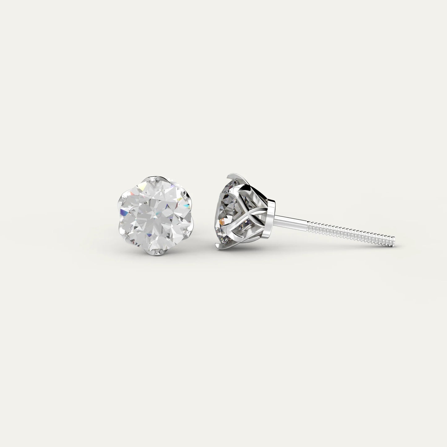 Goldmacher Zenith 1ct Moissanite Stud Earrings in 925 Silver – Hypoallergenic, Lightweight Design for Sensitive Skin.