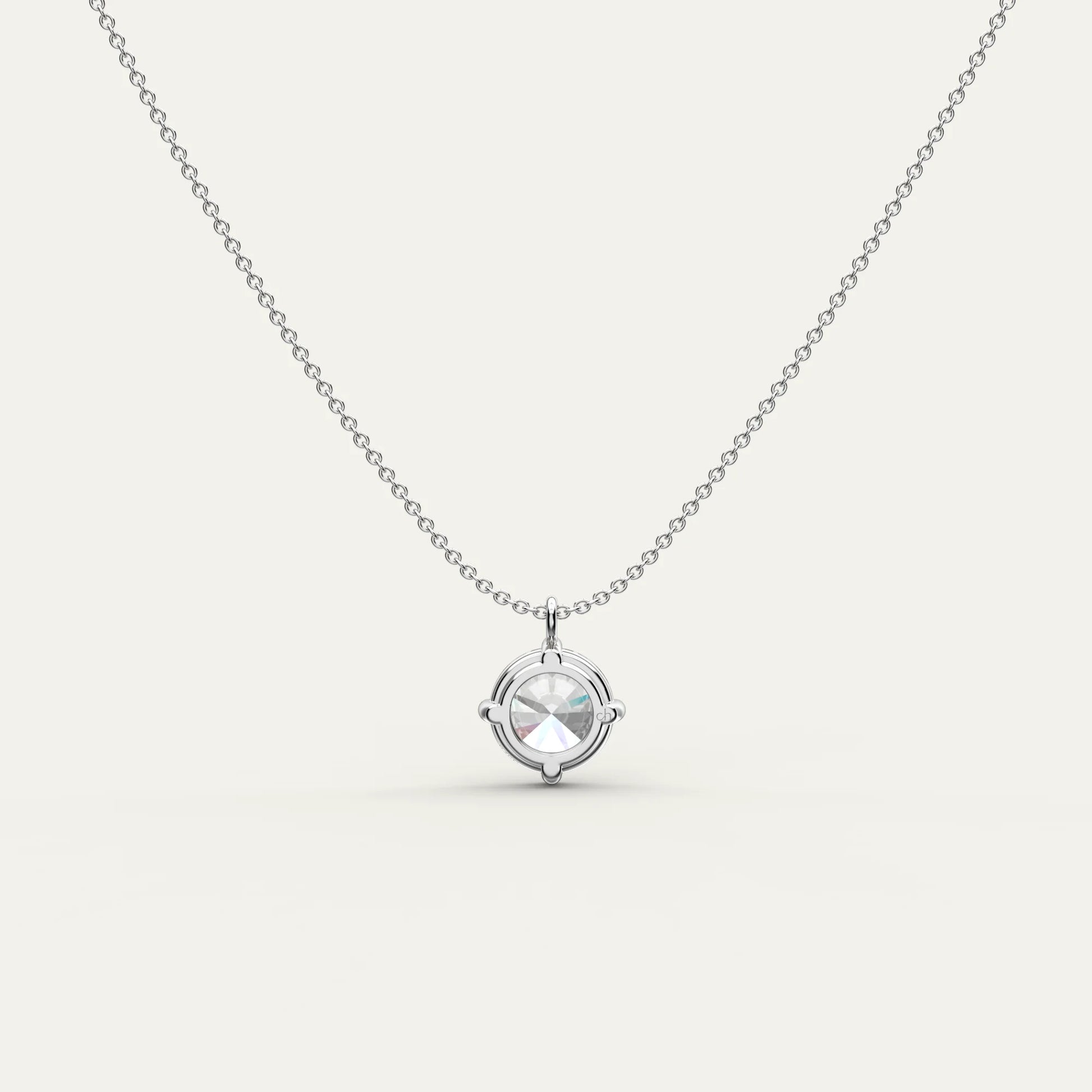 Goldmacher Zenith Sterling Silver 3ct Moissanite Solitaire Pendant Necklace – Hypoallergenic, Lightweight Design for Sensitive Skin or Daily Wear.