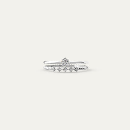 Goldmacher Ara 925 Silver Moissanite Stacking Rings – 0.1ct Total Sparkle for Affordable, Lightweight Everyday Elegance.