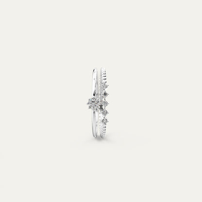 Goldmacher Ara Sterling Silver Stackable Rings – 0.1ct Moissanite Accents, Hypoallergenic for Sensitive Skin or Minimalist Looks.