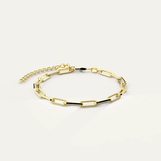 Goldmacher Bold Chain Bracelet – 18K Gold Plated 925 Silver, Statement Link Design for Elegant Modern Styling