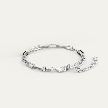 Rhodium Plated Silver Bold Chain Bracelet – Stacked or Solo, for Bold Everyday Statements by Goldmacher