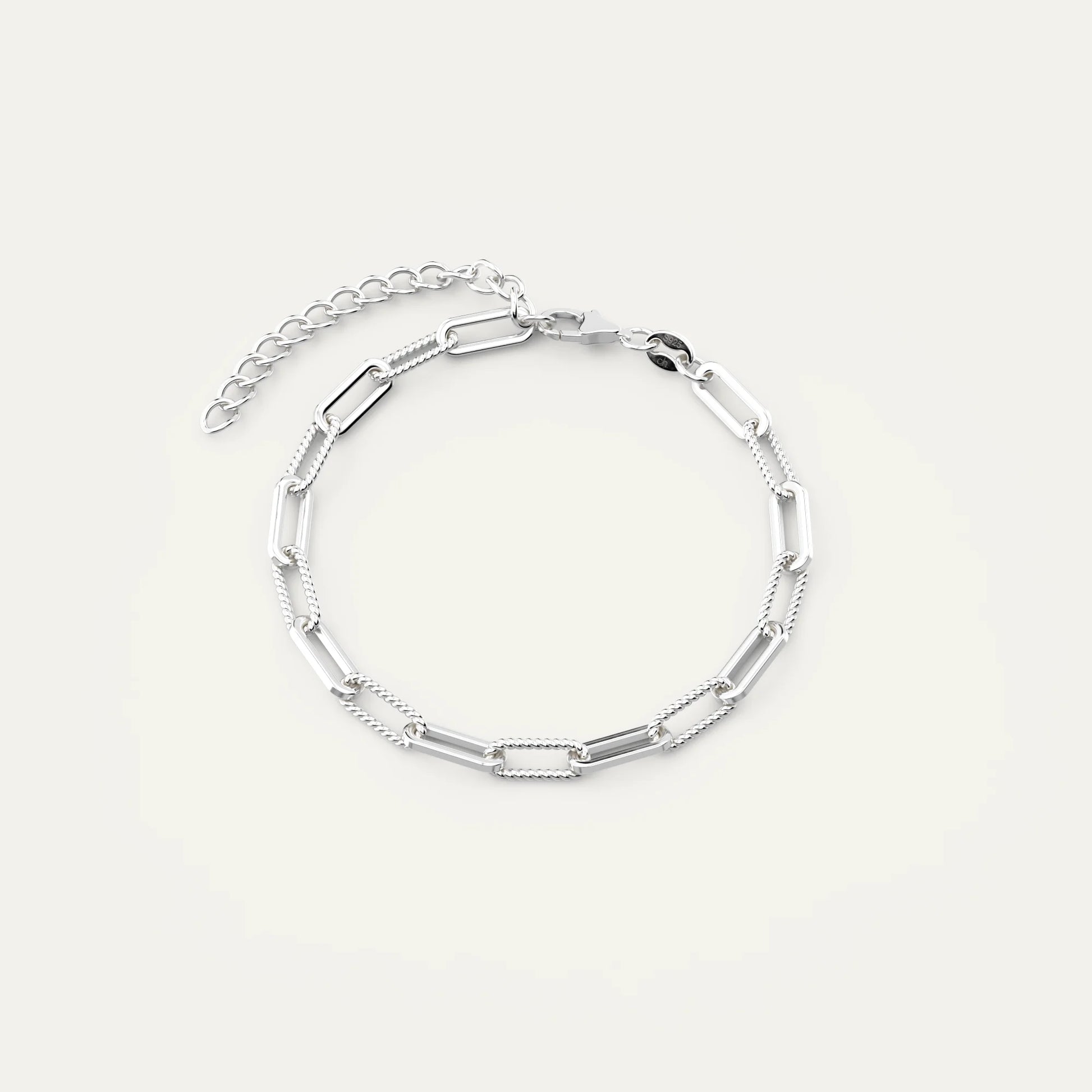 Bold Chain Bracelet by Goldmacher – Rhodium Plated Silver with S925 Engraving and Secure Lobster Clasp