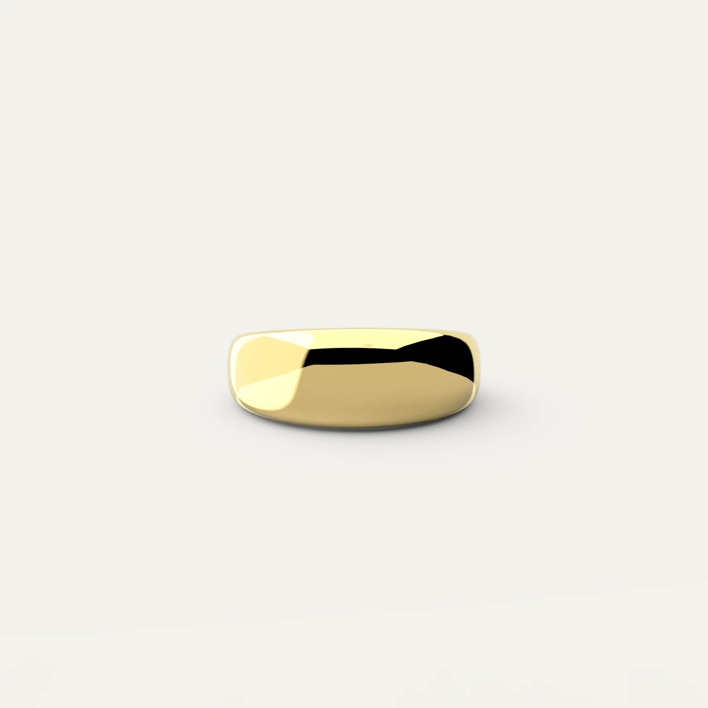Bold Dome Ring by Goldmacher – 18K Gold Plated Band with High-Polish Rounded Finish