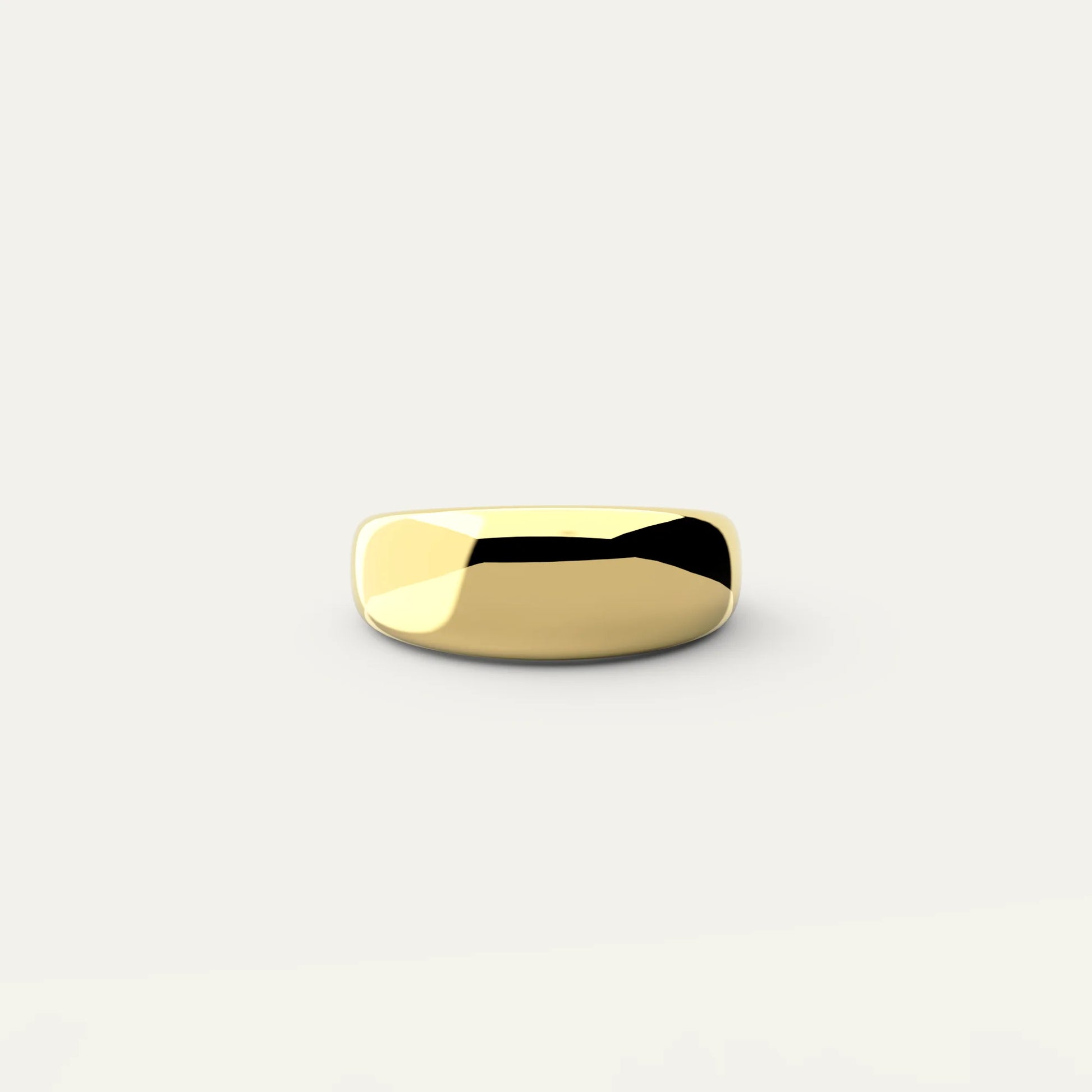 Bold Dome Ring by Goldmacher – 18K Gold Plated Band with High-Polish Rounded Finish