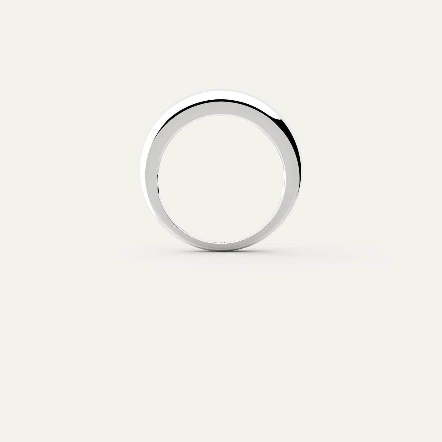 Goldmacher Bold Dome Ring – Rhodium Silver Statement Band Styled Alone or in a Stack